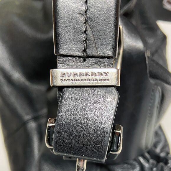 Burberry Black Pebbled Leather Hobo Shoulder Bag Zip Top Italy ITPELFAB12SCA - Picture 11 of 16